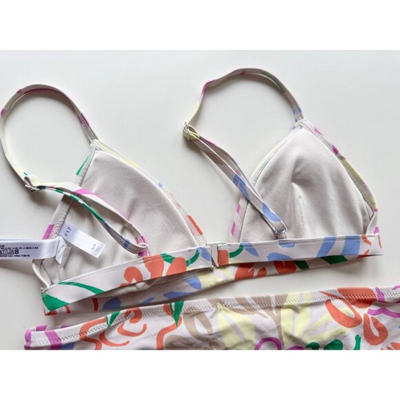 GAP Spring Floral Triangle Top Bikini Swim Set, Size S/M - Picture 7 of 11